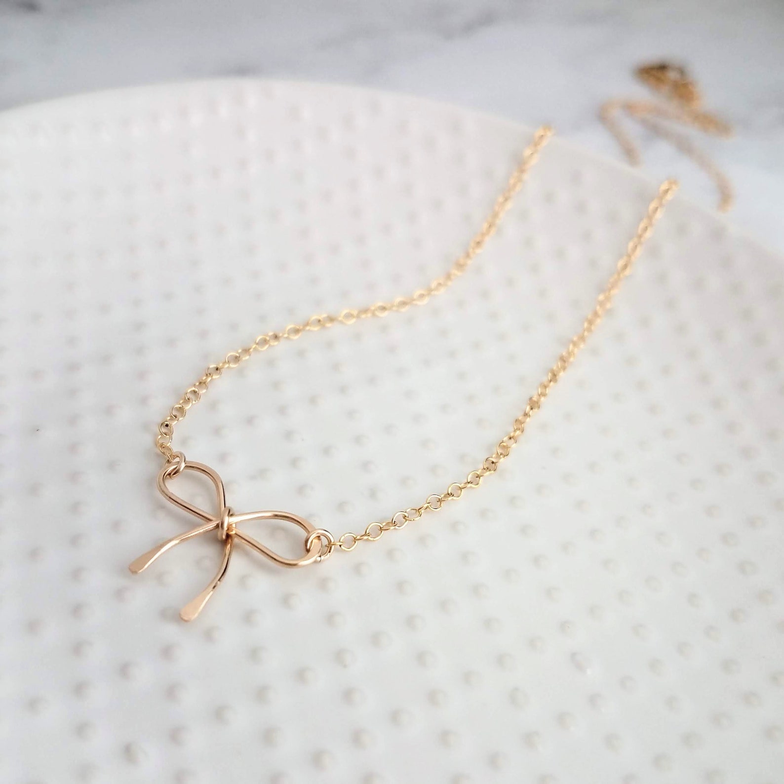 Peter + June • Bad To The Bow Necklace 18K Gold Plated