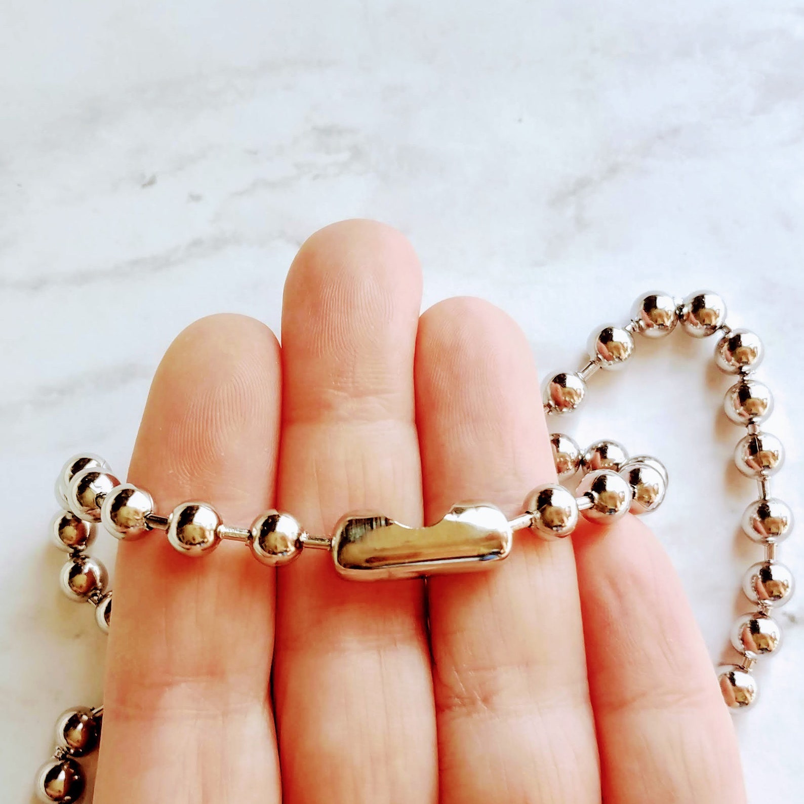 Large Ball Chain, 6mm Ball Chain, Big Silver Ball Chain, Large Bead