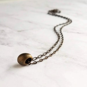 Bronze Teardrop Necklace, antique bronze necklace, brass necklace, antique brass necklace, tear drop necklace, mother son chain drop pendant