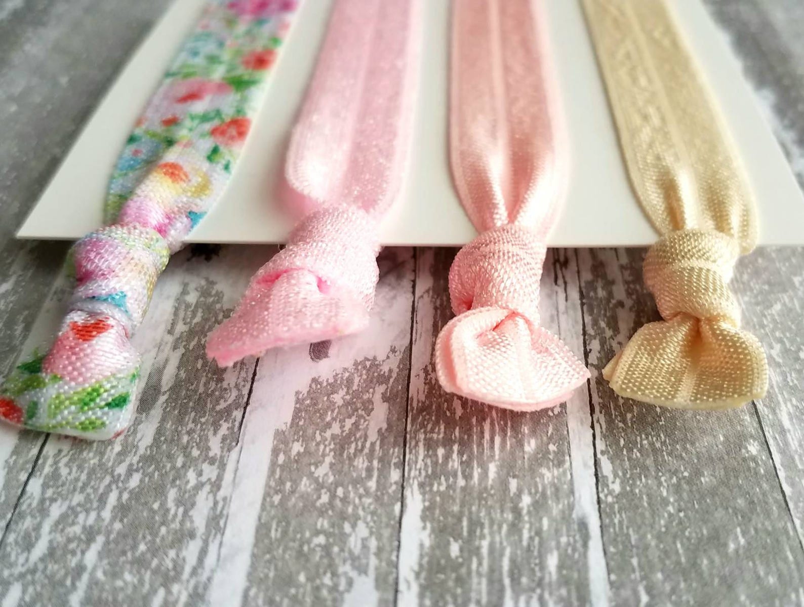 Floral Print Hair Set Elastic Ribbon Hair Tie Delicate - Etsy