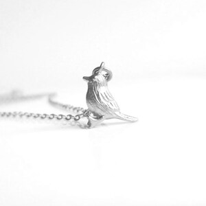 Silver Bird Necklace, tiny bird charm, chick necklace, little bird pendant baby bird necklace simple delicate chain small chickadee necklace