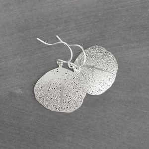 Sea Fan Earrings, .925 sterling silver hooks, silver plated brass coral charm, delicate silver earring, ocean life earring, beach earring