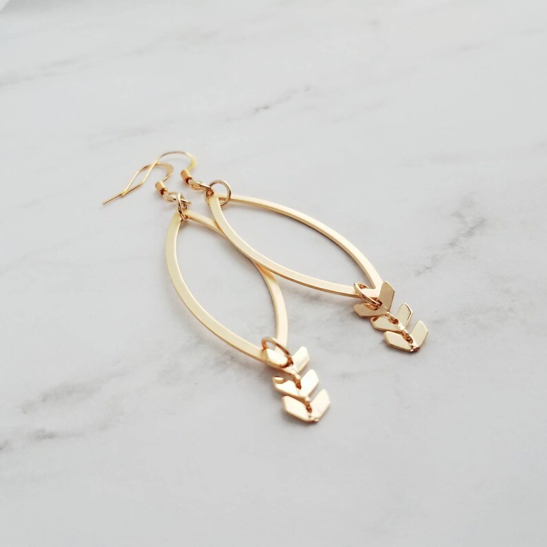 Gold Oval Earring marquise ellipse pointed end oval shape Etsy