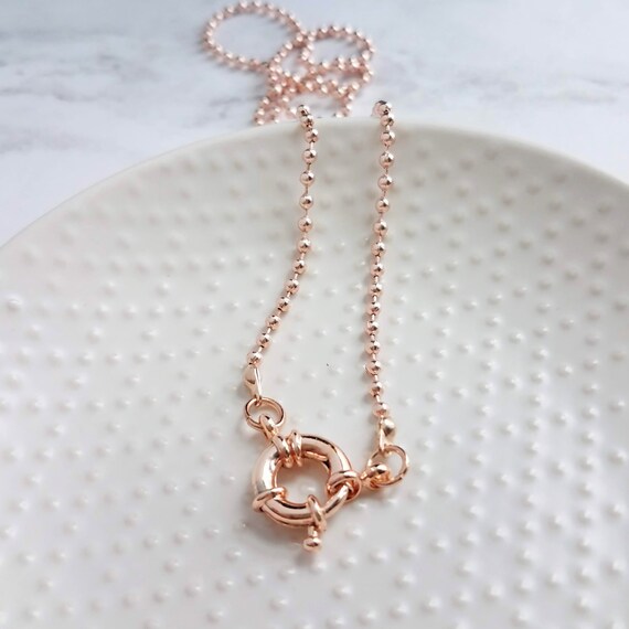 Ball Chain Necklace Rose Gold Ball Chain Chunky Front Clasp