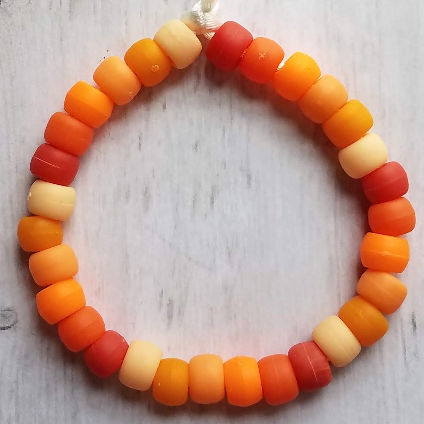 Orange Bead Bracelet Large Bead Bracelet Orange Bracelet Tie on