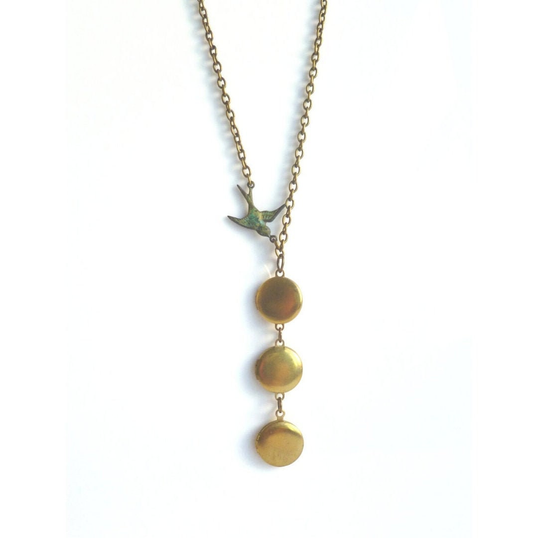 Lockets Triple Lockets Necklace - Etsy 