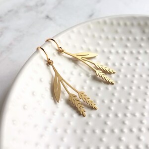 Wheat Earrings, gold wheat earring, wheat stalk earring, farmer earring, cowgirl earring, gold country earring, farm earring, crop earring image 7