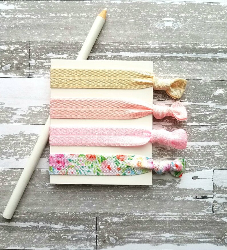 Floral Print Hair Set Elastic Ribbon Hair Tie Delicate - Etsy