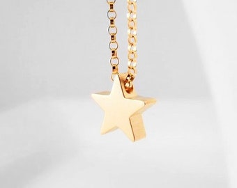 Gold Star Necklace, 14K gold fill chain, simple star necklace, small star necklace, superstar necklace, award necklace, all star necklace