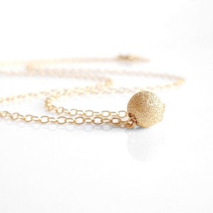 Gold Ball Necklace, 14K gold filled, 14K gold fill necklace, stardust ball necklace, layering necklace, simple gold necklace small gold ball