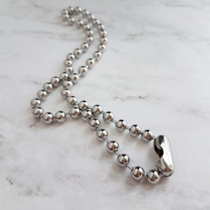 Large Ball Chain, 6mm ball chain, big silver ball chain, large bead chain, ball chain choker, stainless steel chain, thick chunky chain 1/4&quot;