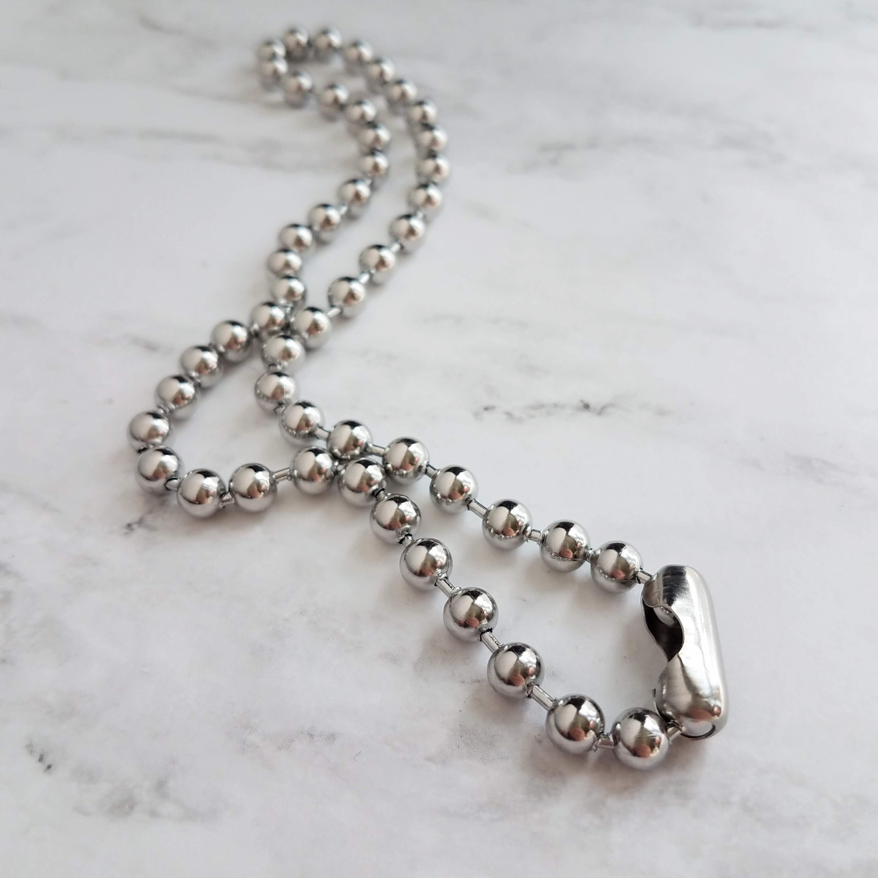 Large Ball Chain 6mm Ball Chain Big Silver Ball Chain Large Etsy