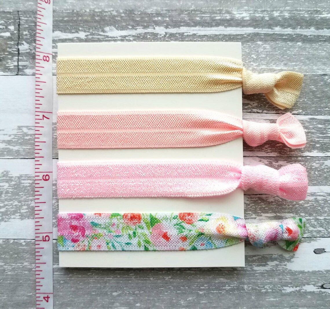 Floral Print Hair Set Elastic Ribbon Hair Tie Delicate Etsy
