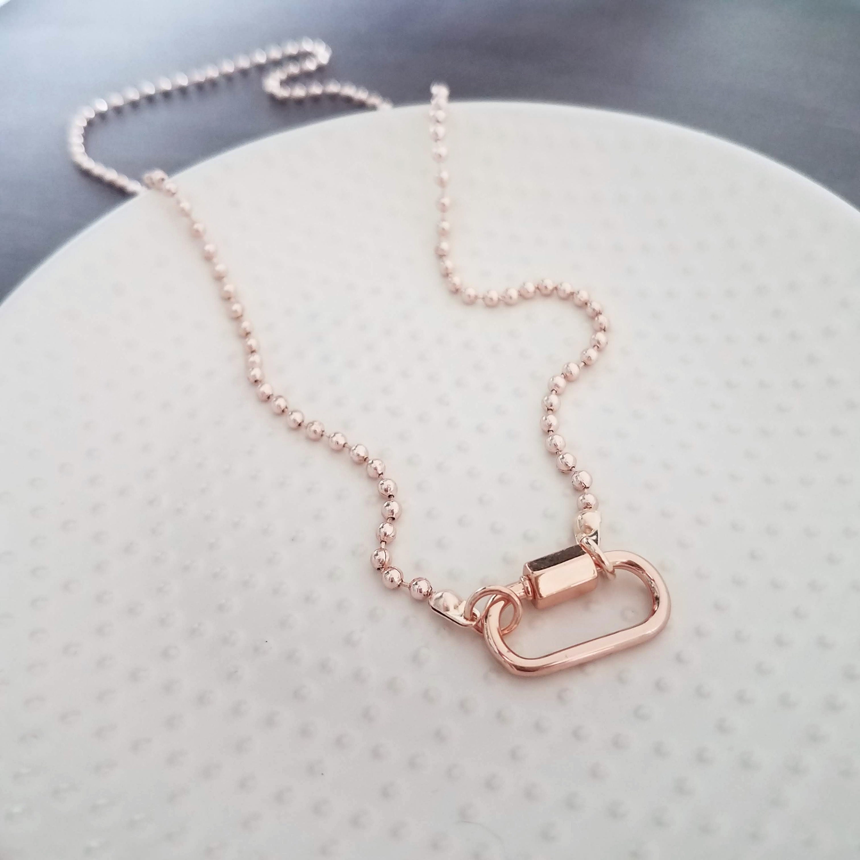 Rose Gold Ball Chain Necklace Chunky 