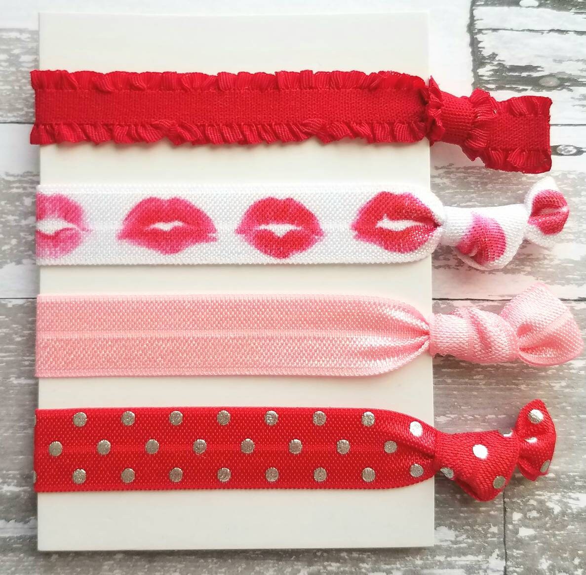 Valentine Hair Tie Set Valentine Ties Valentine Ponytail Etsy UK