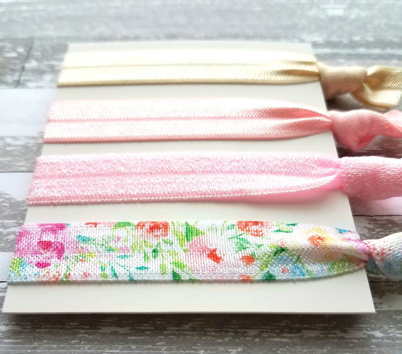Floral Print Hair Set Elastic Ribbon Hair Tie Delicate - Etsy