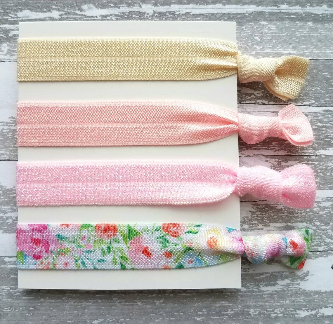 Floral Print Hair Set Elastic Ribbon Hair Tie Delicate - Etsy