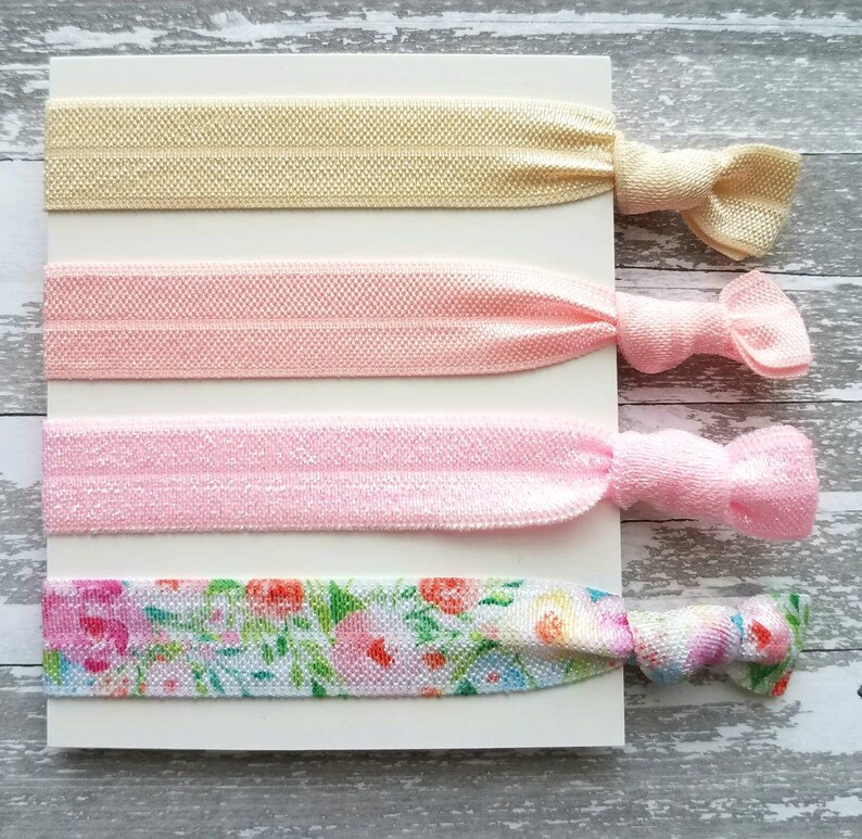 Floral Print Hair Set Elastic Ribbon Hair Tie Delicate Etsy