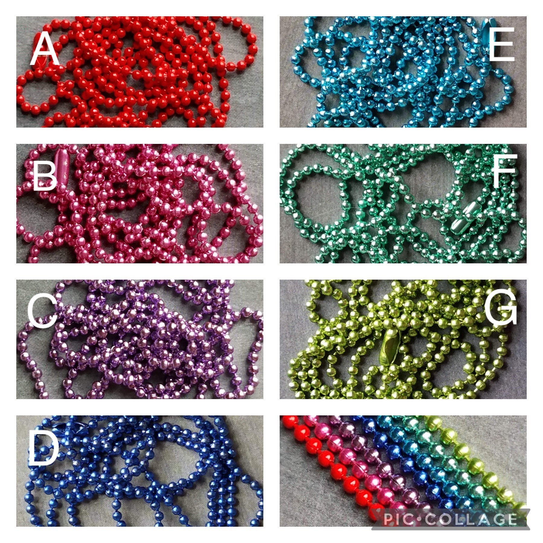 Thin Ball Chain Necklace, Choose One Single Delicate Chain, Colorful ...