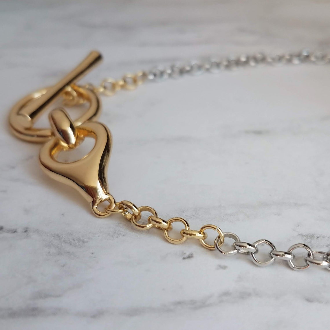 Toggle Clasp Necklace front clasp necklace gold toggle Etsy