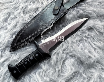 Cuchillo RE4 hecho a mano / Cuchillo de exhibición de acero 1095 / Mango de micarta negra, regalo de coleccionista