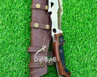 Cuchillo de rastreo hecho a mano – Hoja de caza/supervivencia – Espiga completa / Cuchillo táctico