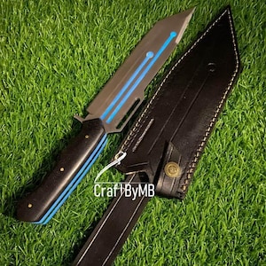 Cuchillo ciberpunk / Cuchillo de hoja brillante / Cuchillo táctico hecho a mano / Coleccionable de ciencia ficción / Accesorio de cosplay / Cuchillo 2026