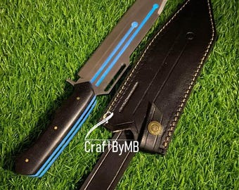 Cuchillo ciberpunk / Cuchillo de hoja brillante / Cuchillo táctico hecho a mano / Coleccionable de ciencia ficción / Accesorio de cosplay / Cuchillo 2026