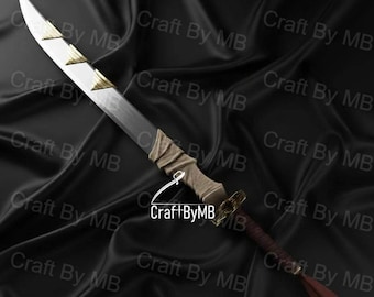 Spada Katana forgiata a mano in stile osso di drago / Lama in acciaio ad alto tenore di carbonio 1095 / Guardia in ottone / Ispirata al JJK / Spada fantasy da samurai da 34 pollici