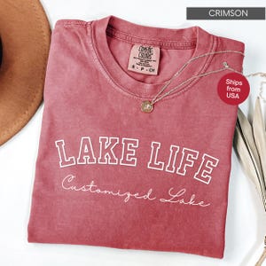 Comfort Colors® Custom Lake Life Shirt, Personalized Lake Tshirt, Lake House Gift, Lake Lover Shirt, Lake Camping Tshirt, Lake Vacation Tee