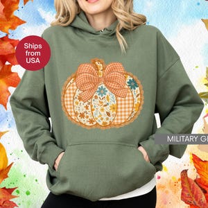 Adrettes Kürbis-Sweatshirt - Süßer Herbst Ästhetischer Rundhalsausschnitt - Pastell Herbst Kürbis Shirt für Frauen - Gemütliches Thanksgiving Shirt