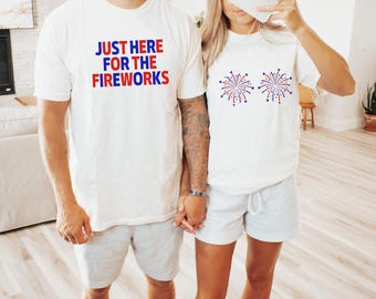Comfort Colors® Funny Couples Fourth of July Shirts, Adult Humor 4th of July Matching Shirts for Couples, Independence Day Fireworks Tees