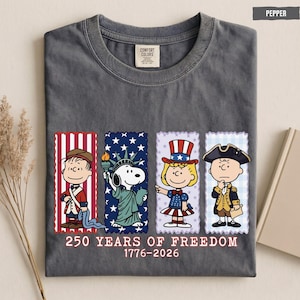 Comfort Colors® America 250th Anniversary Shirt, Patriotic Snoopy Tee, Retro American Shirt, Patriotic Shirt, Fourth of July Shirt