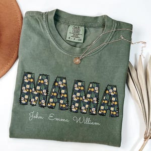 Maglietta Mimi personalizzata con nomi dei nipoti, maglietta floreale Mimi, regali Mimi, maglietta per la festa della mamma, maglietta personalizzata con nomi per bambini e nonna, maglietta Mimi