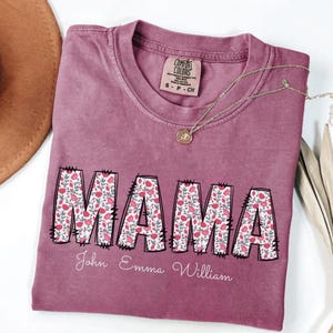 Maglietta Mimi personalizzata con nomi dei nipoti, maglietta floreale Mimi, regali Mimi, maglietta per la festa della mamma, maglietta personalizzata con nomi per bambini e nonna, maglietta Mimi