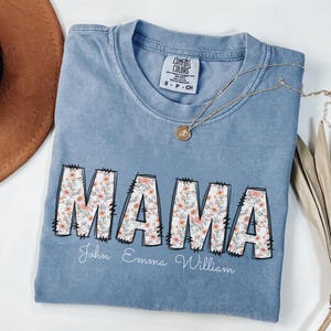 Maglietta Mimi personalizzata con nomi dei nipoti, maglietta floreale Mimi, regali Mimi, maglietta per la festa della mamma, maglietta personalizzata con nomi per bambini e nonna, maglietta Mimi