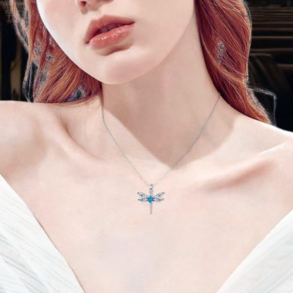 Collana Con Libellula In Turchese E Argento 925 | Stile Bohémien, Gioiello Artigianale - 3