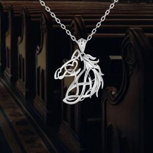 Celtic Horse Necklace 925 Sterling Silver Celtic Knot Horse Jewelry For Women