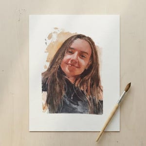 Portrait personnalisé à l'aquarelle à partir d'une photo - Peinture personnalisée, oeuvre d'art aquarelle faite main