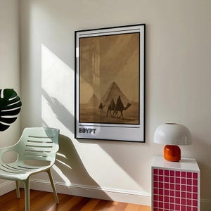 Retro Egypt Pyramids Wall Art-Arabic Poster-Minimalist Art-Arabic Art-Arabic Calligraphy-Digital Print-Middle Eastern Art-Digital Download