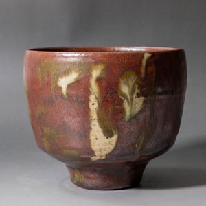 土屋則保 鉄絵椀 鉄絵茶碗形 友箱付