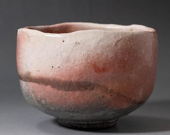 Shigaraki Aka Raku Chawan by Yoshiyama Tanii Tanikani Kiln Japanese Tea Bowl Red Raku Style Matcha Bowl with Tomobako