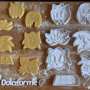 Set di formine per biscotti di Sonic / Timbro per fondente a tema videogioco per compleanno bambini / Forniture per dolci e decorazioni per feste di Sonic / Regalo per amanti di Sonic
