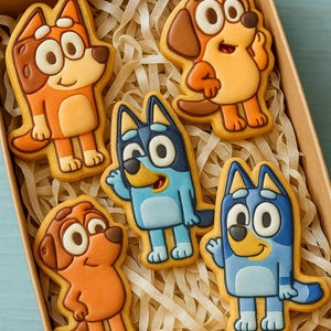 Bluey Cookie Cutters Set Cartoon Hond Thema Kids Verjaardagsfeestje Benodigdheden Bakplezier Fondant Stempel Tool Creative Keuken Decor Cookie