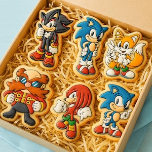 Set di formine per biscotti di Sonic, decorazioni per feste di compleanno per bambini, timbri in pasta di zucchero, tema videogioco, forniture per dolci, utensili, regalo per giocatori.
