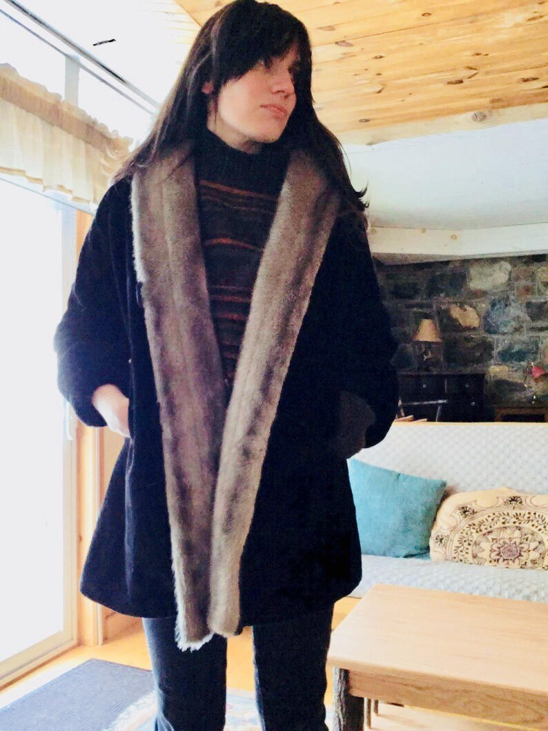 Vintage 70s Lilli Ann Faux Fur Jacket Coat Made