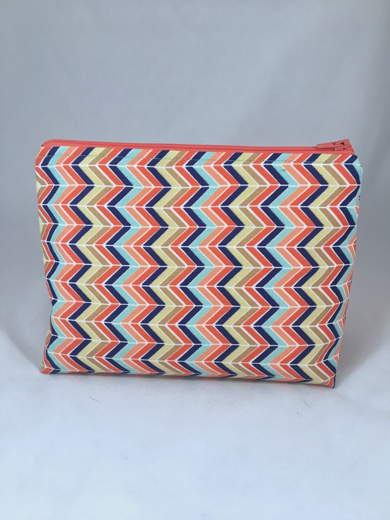 Storage Bag What A Zag Extra Large Zippered Bag Makeup Bag Mother/'s Day Gift Gift Ideas Teacher Gift Craft Bag Geometric Print Bag