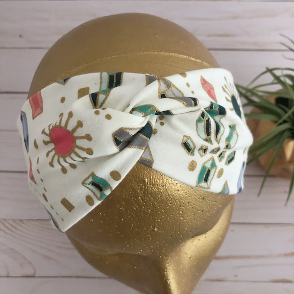 What A Gem Headband, Gemstone Headband, Jewel Headband, Metallic Headband, Knot Headband, Twist Headband, Lounge Headband, Headwrap