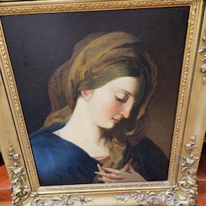 Early 20th Century Italian Oil Painting - Portrait Antique Gilded Frame Classic Original, European Oil on Canvas