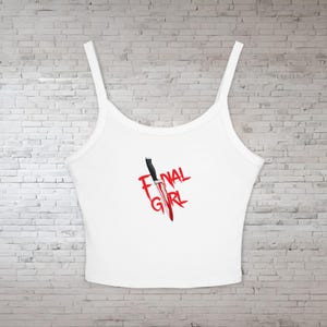 Final Girl Crop Tank Top: Horror Movie Scream Queen Halloween Cami
